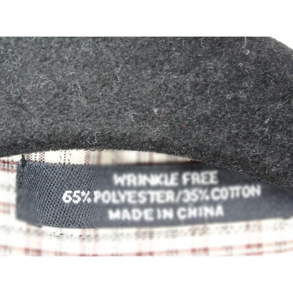 Men's Arrow Dress Shirt Size L 16 1/2 32-33 Brown Plaid Long Sleeve - Picture 7 of 13